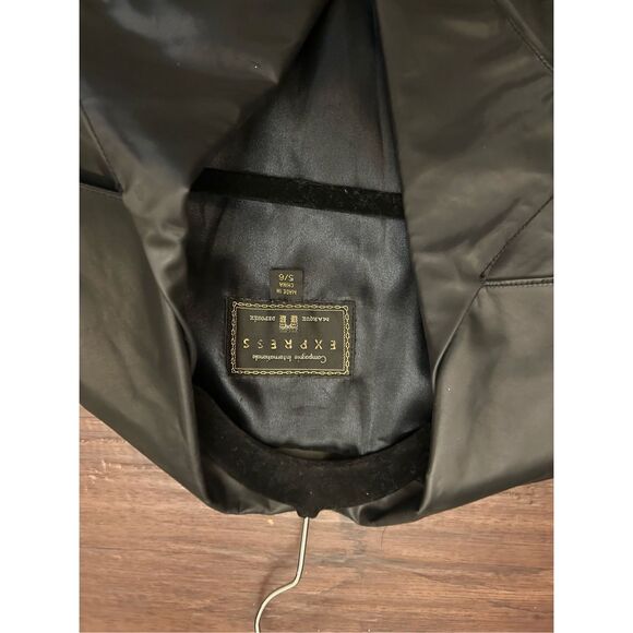 Compagnie Internationale Express Trench Black Classic Designer Jacket Sz 5/6 - Picture 10 of 10